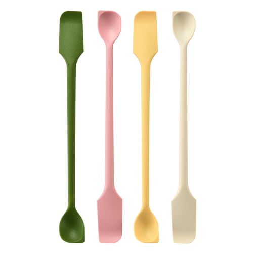 4 Pcs Mini Silicone Spatulas, silicone scraper set, | silicone spatula for Kitchen.cosmetics, Jars,Lotion & Jam Bottles – Flexible Reusable Stirring Tool for Narrow Containers