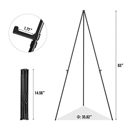 Easel Stand for Display, Aredy 63" Portable Painting Easel, Lightweight Metal Easels for Painting Canvas, Wedding Sign (4 Pack) - style: 4 pack