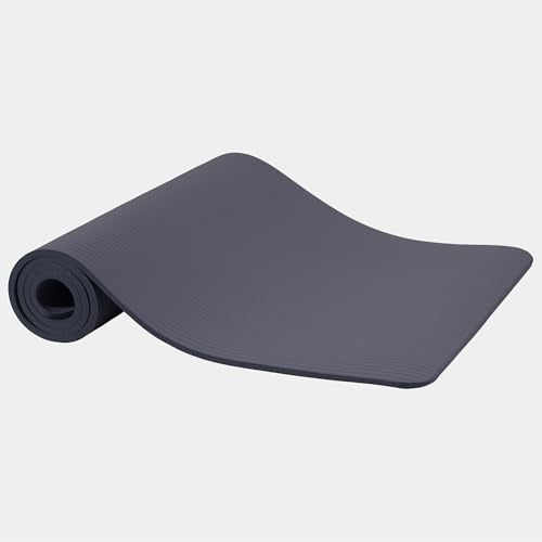 Fitvids Yoga Mat, 1/2-Inch Extra Thick High Density Exercise Mat, Anti-Tear Exercise Yoga Mat with Carrying Strap, Suitable for Various Yoga Exercises - color: Graphite