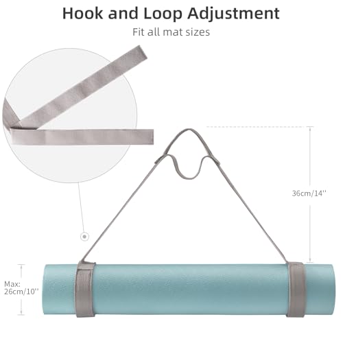 Trilancer Yoga Mat Strap with Hook and Loop Closure - Mat Not Included - color: Grey