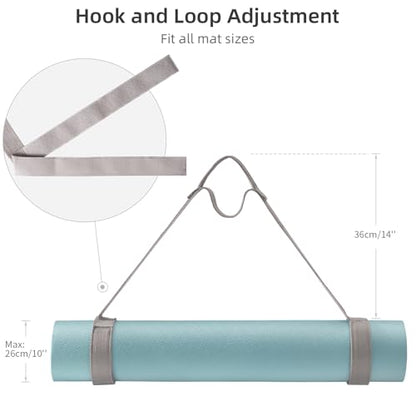 Trilancer Yoga Mat Strap with Hook and Loop Closure - Mat Not Included - color: Grey