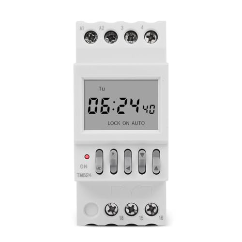 TM624 40-Group School Factory Automatic Bell Timer 1-99s Interval Programmable Digital Time Relay LCD Display DIN Rail Mount