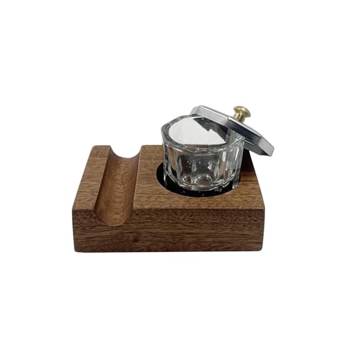 Ink Well for Dip Pen Wooden Calligraphy Pen Holder Oblique Nib Holder Glass Ink Bottle Container Desktop Tabel Decoration