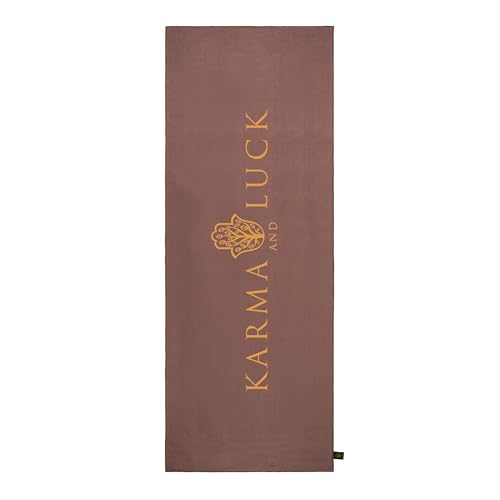 KARMA AND LUCK Sacred Harmony Yoga Towel, Absorbent, Non-Slip Hot Yoga Mat Towel, Silicone Grip & Soft Terry Suede for Mindful Movement & Spiritual Alignment, 26” x 72” - color: Sacred