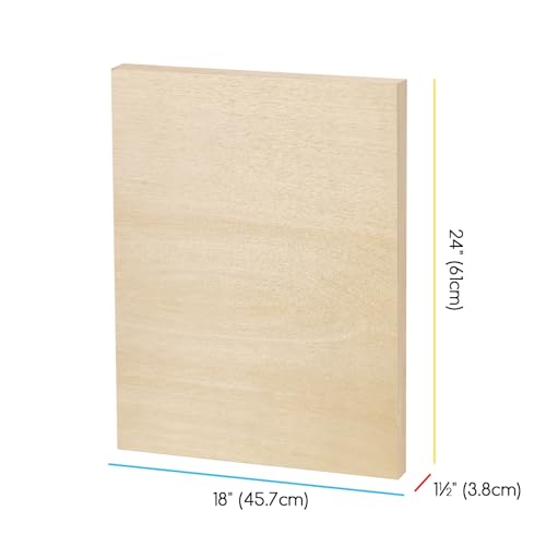 MEEDEN Unfinished Wood Canvas Board:18x24 Canvas Panel Pack of 2 | 1-1/2" Deep Wooden Panel Board, Blank Cradled Wood Art Board for Painting - Rectangle - size: 18"x24"- 2 Pack