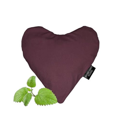 Mother Earth Pillows Small Heart-Shaped Flax Pillow for Natural Pain Relief, Warm or Cold Therapy, Herbal Aromatherapy Pillow (Eggplant - Relieve Herbal Blend) - color: Eggplant - Relieve Herbal Blend