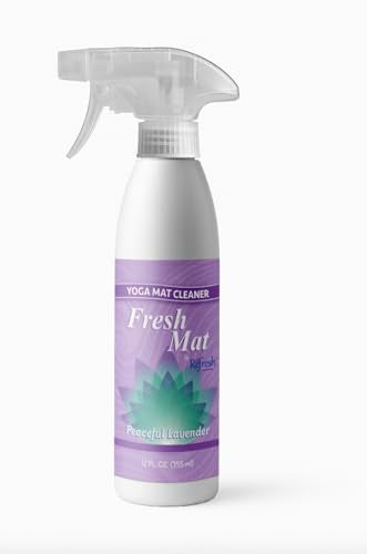 Fresh Mat Yoga Mat Cleaner Spray - Natural Deodorizing Cleaner for Yoga Mats & Fitness Equipment - No-Rinse, Residue-Free Formula with Witch Hazel & Essential Oil, Peaceful Lavender (12 fl oz). - size: 12 Fl Oz (Pack of 1)