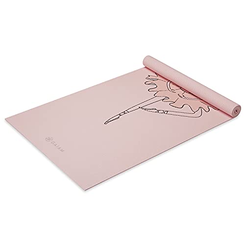Gaiam Kids Printed Yoga Mat, Non-Toxic, Fun Design, 3mm - color: Ballerina
