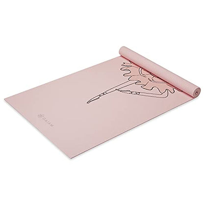 Gaiam Kids Printed Yoga Mat, Non-Toxic, Fun Design, 3mm - color: Ballerina
