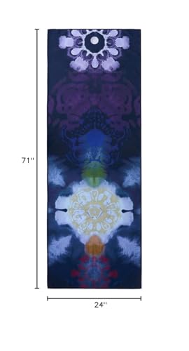 Manduka Yogitoes Hot Yoga Mat Towel - 71" | Moisture Activated Grip | Patented Silicone Nubs | Highly Absorbent, Durable & Easy Care | Made from Recycled Materials | 71 x 24 Inches | Chakra Residence - color: Chakra Residence, size: 71" x 24"