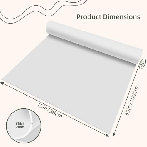 Foam Craft Sheets, 38x100CM EVA Foam Roll, 2MM White DIY Handcraft Paper | High Density EVA Foam Paper for Cosplay, Scrapbooking, Party Decorations, Easy to Cut, Sand, Thermoform, and Paint - color: WHITE-15x39in-2MM