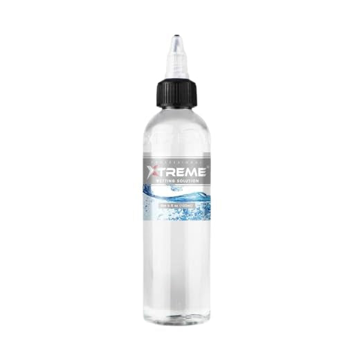 Xtreme Tattoo Ink Wetting Solution, Ultimate Solution to Keep Inks Fresh and Vibrant, Sterile, Vegan, Water-Based, Acrylic-Free (4 oz)