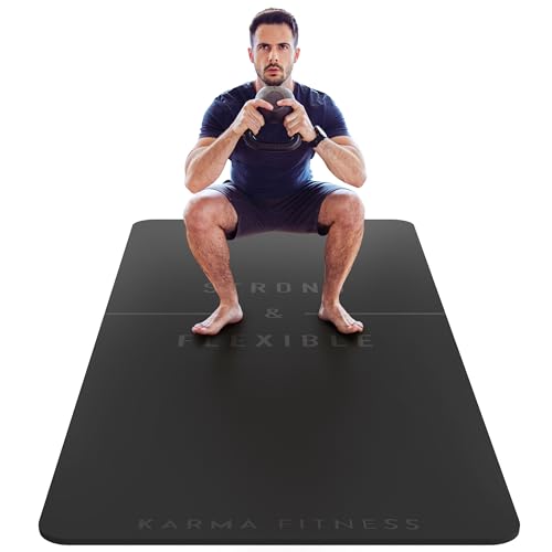 대형 요가 매트 - 매우 두꺼운 10mm 운동 매트 (182.9 x 81.3cm(72 x 32인치)) - 여성 및 남성용 미끄럼 방지 TPE 운동 매트 - 필라테스, HIIT, 피트니스 및 홈 체육관 매트 - 무료 휴대용 가방 포함 - color: 블랙 - 각인