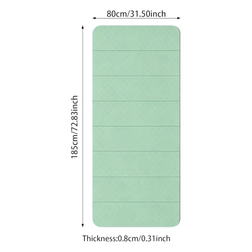 Yoga Mat, Foldable Exercise Mat, Portable FitnessMat, Thickened TPEmat for Yoga, Pilates, Stretching, Non Slip Cushion with 8mm Thick, Compact Design, 72x31 Inch - color: Green