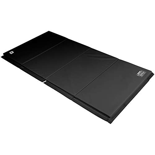 We Sell Mats Gymnastics Mat, Folding Tumbling Mat, Portable with Hook & Loop Fasteners - color: Black, size: 4 ft x 8 ft x 1.5 in
