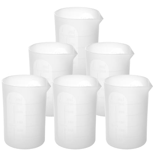 Gartful 250ml Large Silicone Measuring Cups, 8OZ Reusable Squeeze and Pour Resin Cups for Epoxy, Casting Molds, Slime, Craft Art Projects, Cup Making, Waxing, 6 Packs - size: 250ml*6