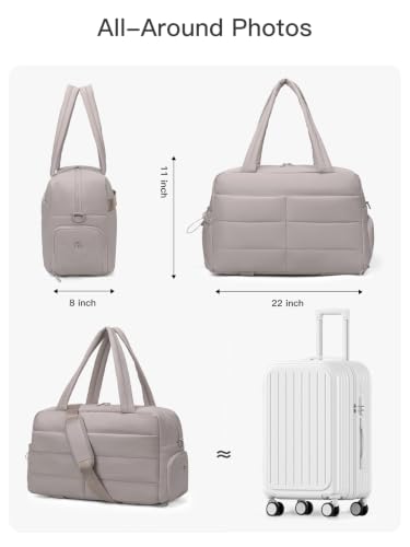 Gitus Travel Duffle Bag for Women Puffer Weekender Bags Carry on Gym Bag - color: Gray