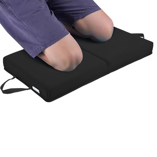정원 무릎 패드, 원예용 메모리 폼 무릎 쿠션, 매우 두꺼운 무릎 패드, 작업, 요가, 물리 치료용 방수 기도 베개(블랙) - color: 블랙.