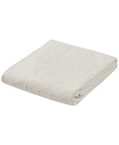 Madison Park Damask Quilting Design Throw Blanket, 60"x70" - color: Ivory, size: 60"x70"