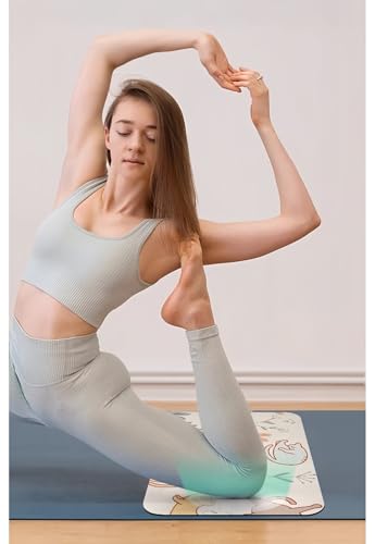 Small Mini Yoga Mat 23.6×15.7in 5mm Thin Cute Cat Print Travel Knee Pad