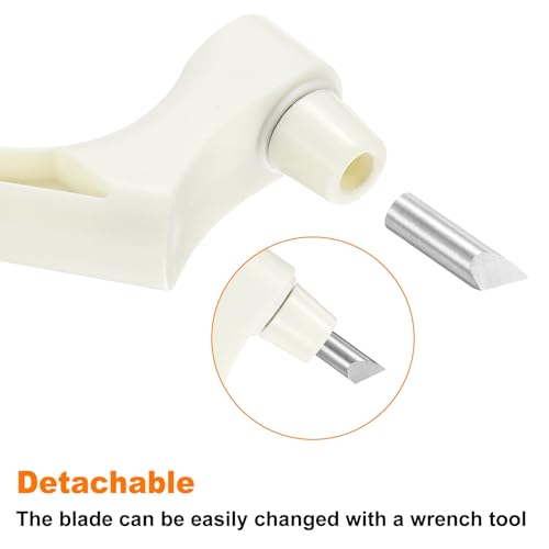 HARFINGTON Craft Cutting Tools 15/30/45 Degree Blades 360 Degree Rotating Blade Stainless Steel Cutter Pen Knife with Mat for DIY Crafts Stencils Scrapbooks, White - color: White