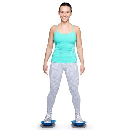 OPTP Dynamic Duo Balance & Stability Trainers – Blue, Set of 2, 8 1/4" | Balance trainer set for core strength, foot & ankle strengthening, injury recovery, PT & rehab, Includes slip-resistant base