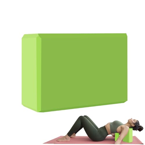Yoga Block - Supportive Latex-Free Eva Foam - Soft Non-Slip Surface with Beveled Edges for Yoga, Pilates, Meditation - Yoga Accessories for Stability, Balance, Deepen Stretches - color: Grass green