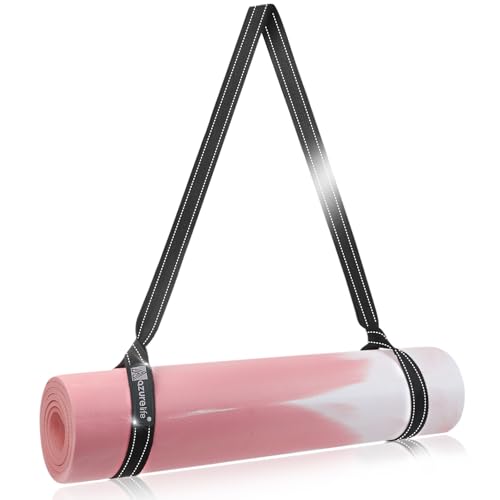 A AZURELIFE [MAT NOT Included] Yoga Mat Sling, Yoga Mat Straps for Carrying, Easy-Cinch Yoga Mat Holder Strap - color: #1-black