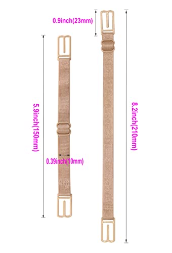 Women's Non-slip Adjustable Elastic Bra Strap Clips Holder-3 Packs - color: Skin Color