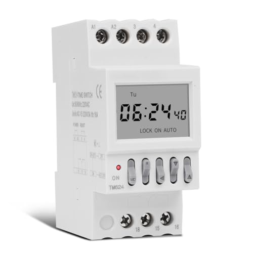 TM624 40-Group School Factory Automatic Bell Timer 1-99s Interval Programmable Digital Time Relay LCD Display DIN Rail Mount