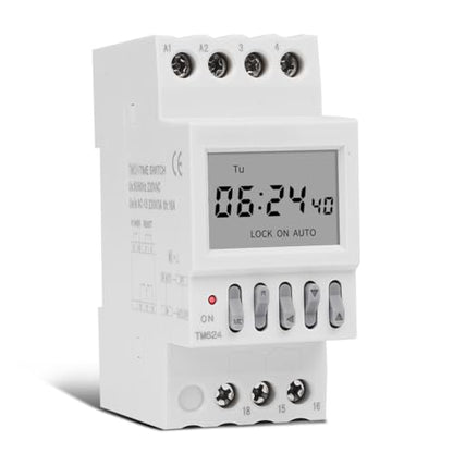 TM624 40-Group School Factory Automatic Bell Timer 1-99s Interval Programmable Digital Time Relay LCD Display DIN Rail Mount