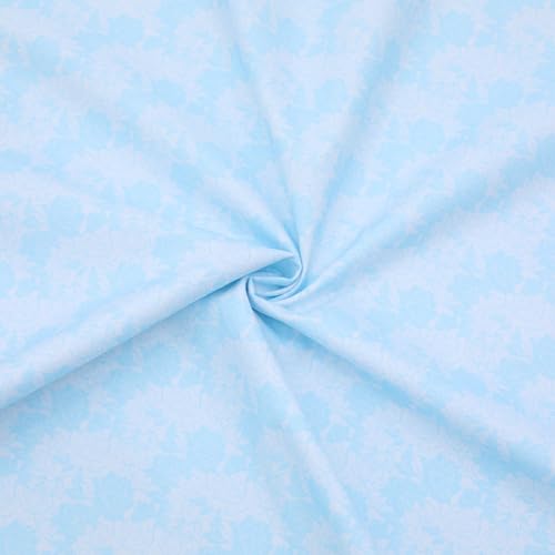 Tinyspool & Co. Quilting Bundle – Eternal Bleu Twirlie Roll Fabric + 3-Yard Fabric No.15 – Baby Blue – 100% American Cotton Fabric Kit with Strips & Pre-Cut Yardage for Borders, Binding & Backing