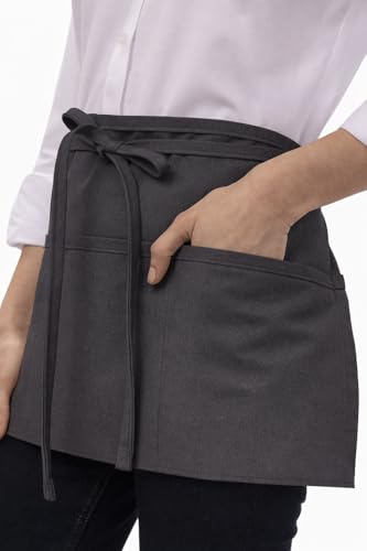 Chef Works Unisex Waitress Apron - color: Dark Grey Stripe