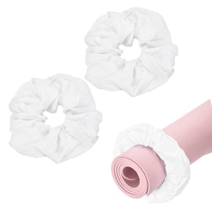 Yoga Mat Scrunchy, Durable & Elastic Fabric Yoga Mat Strap Band - color: White