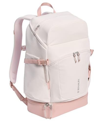 STANLEY Vitalize Backpack | Gym, Work & Travel Bag with Laptop Sleeve | Expandable Bottom Compartment | Tumbler & Water Bottle Pockets | Durable Recycled Fabric | Rose Quartz - color: Rose Quartz, size: Backpack