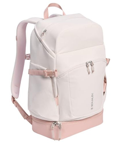 STANLEY Vitalize Backpack | Gym, Work & Travel Bag with Laptop Sleeve | Expandable Bottom Compartment | Tumbler & Water Bottle Pockets | Durable Recycled Fabric | Rose Quartz - color: Rose Quartz, size: Backpack