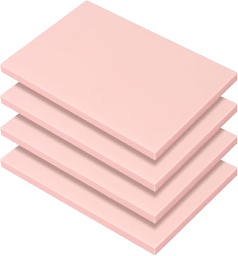 4 PCs 4x6 Inch Linoleum Blocks for Printmaking, Stamp Carving & DIY Linocut | Pink Rubber Stamp, Soft 0.8cm thick, Smooth, clean cuts, Beginner-friendly; For cards, fabric & classroom art