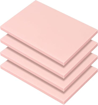 4 PCs 4x6 Inch Linoleum Blocks for Printmaking, Stamp Carving & DIY Linocut | Pink Rubber Stamp, Soft 0.8cm thick, Smooth, clean cuts, Beginner-friendly; For cards, fabric & classroom art