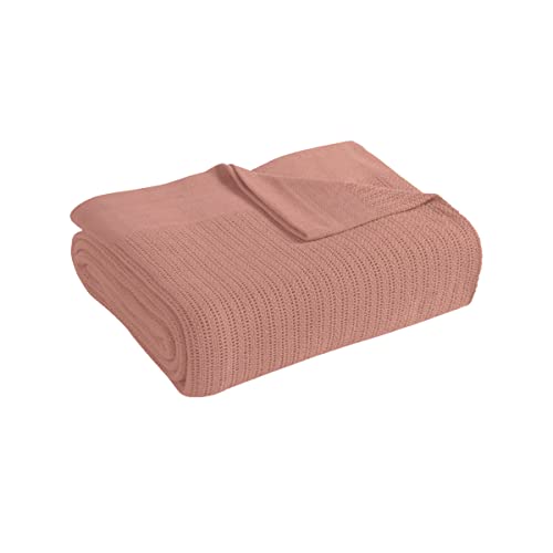 Fiesta - King Blanket, 100% Cotton with Thermal Weave, Lightweight & Breathable Cotton Bedding, Ideal for All Seasons (King, Peony) | 100% Cotton, Thermal Weave, Lightweight & Breathable, All-Season Comfort, Machine Washable - color: Peony, size: King