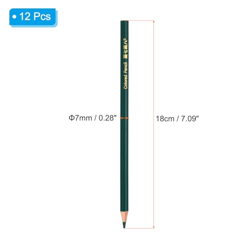 PATIKIL Medium Green Colored Pencils Set,12 Pcs Oil Color Pencils Wooden Coloring Drawing Pencil for Artists Art Painting | Wooden Coloring Drawing Pencil for Artists Art Painting Office Home Beginner - color: Medium Green