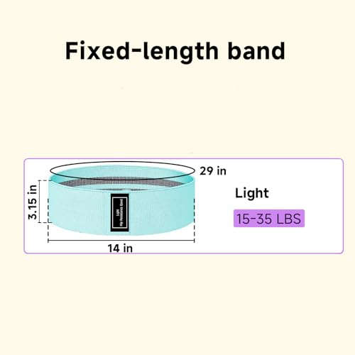 Resistance Bands, Fabric Workout Bands for Women & Men, Cloth Booty Resistance Loop Bands, Thick Squat Bands for Home Fitness, Gym, Yoga, Pilates for Butt Legs Thigh Hip Glute - color: Cyan01