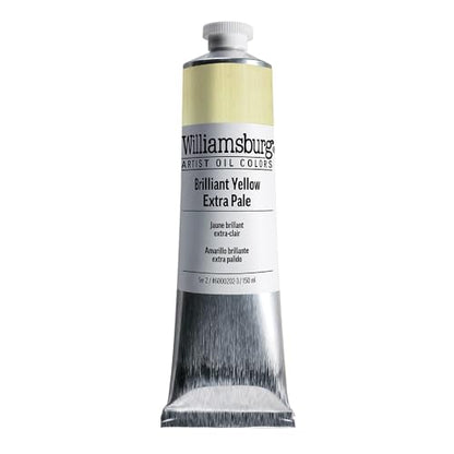 Williamsburg Artist Oil Colors, Brilliant Yellow Extra Pale, 150 ml Tube | Artist grade oil paint delivering rich texture, high pigment load, and distinctive handmade character. - color: Brilliant Yellow Extra Pale, size: 5.07 Fl Oz (Pack of 1)