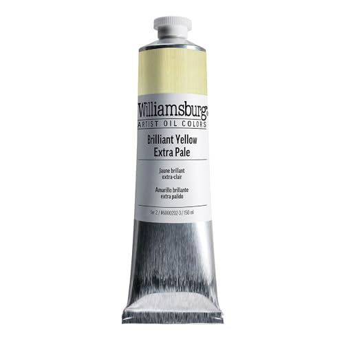 Williamsburg Artist Oil Colors, Brilliant Yellow Extra Pale, 150 ml Tube | Artist grade oil paint delivering rich texture, high pigment load, and distinctive handmade character. - color: Brilliant Yellow Extra Pale, size: 5.07 Fl Oz (Pack of 1)
