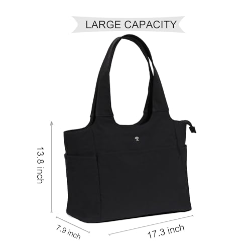 ESVAN Yoga Tote Bag Mat bag Women Shoulder Bags Carryall Tote for Travel Office Workout Gym Nurse Beach - color: Black