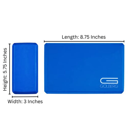 Golberg Foam Yoga Block – For Fitness, High Intensity Support and Improving Strength or Flexibility Pink/Green/Dark Green/Purple/Blue – 1/2/4 Pack - color: 2 Pack - Blue