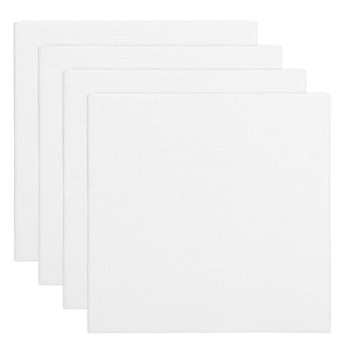 PATIKIL 4x4 Canvas Boards for Painting, 4Pack Cotton Square, White | Triple Primed Stretched Blank Canvas Panel for Acrylic, Oil, Tempera Paints - size: 4x4"