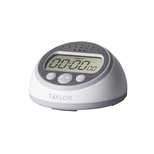 Taylor Digital Timer Counts Up and Down for School, Learning, Projects, and Kitchen Tasks, Super Loud Digital Timer, Gray | Learning, Projects, and Kitchen Tasks, Super Loud Digital Timer, Gray