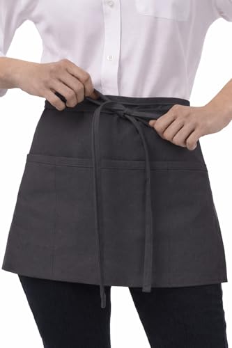 Chef Works Unisex Waitress Apron - color: Dark Grey Stripe