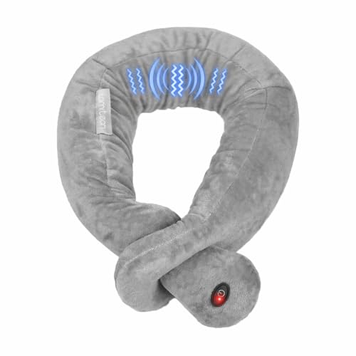 Travel Pillow with 3 Vibration Modes,Airplane Massage Pillow - color: Dark Gray