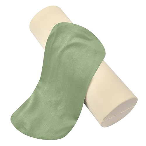 YETTASBIN Sage Green Solid Color Cylinder Round Pillow for Neck Pain Relief, Soft Breathable Bolster Travel Memory Foam Pillow with Removable Washable Cover for Bed Sleeping, Head, Legs and Back